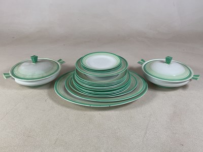 Lot 219 - SHELLEY; an Art Deco part dinner service, with...