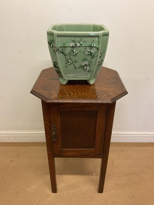 Lot 792 - An oak chamber pot cabinet, height 76cm, width...