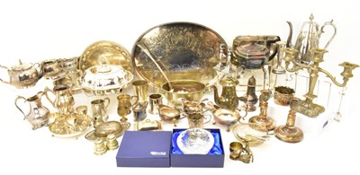 Lot 1108 - A large collection of mixed silver plate...