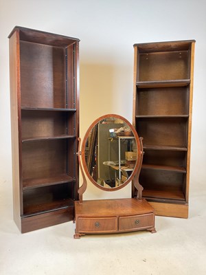 Lot 762 - An oval dressing table swing mirror with...