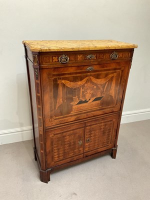 Lot 1079 - A 19th century Continental marquetry and...