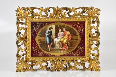Lot 1448 - A good 19th century porcelain rectangular...