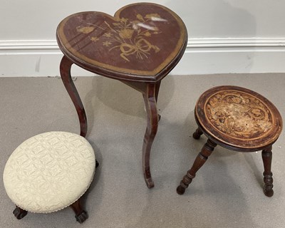 Lot 1129 - An Edwardian heart shaped table, height 55.5cm,...