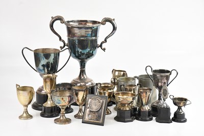 Lot 38 - A selection of silver plated trophies, the...