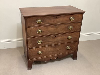 Lot 1108 - A George III mahogany chest, with four long...