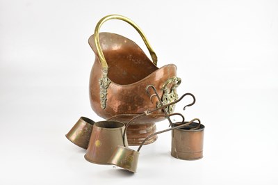 Lot 1299 - A late 19th century copper coal scuttle,...