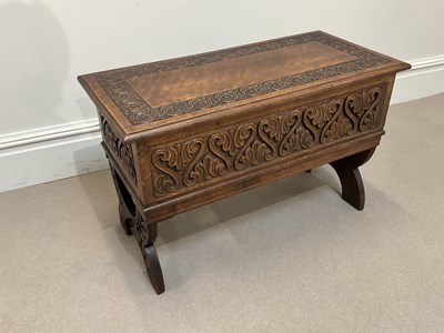 Lot 1039 - MACCLESFIELD SCHOOL OF CARVNG; a carved oak...