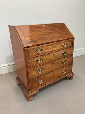 Lot 1118 - A George III mahogany bureau, with fall...