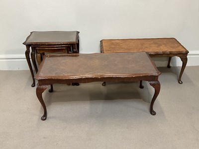 Lot 1140 - A carved and stained beech coffee table,...