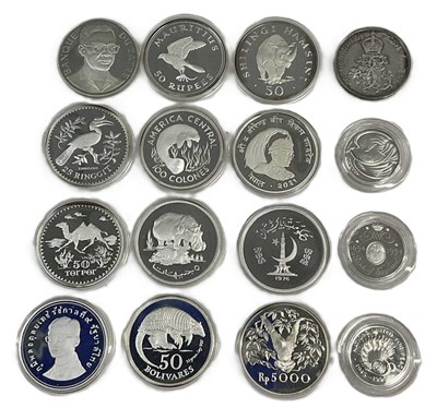Lot 483 - A quantity of silver proof coins, to include a...