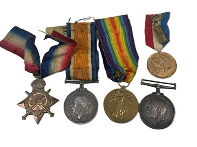Lot 184 - A WW I medal trio awarded to 2831.PTE.T.OSBORN....