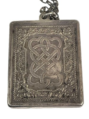 Lot 616 - A 925 hallmarked silver plaque pendant, with...