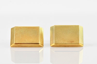 Lot 222 - A pair of 14ct yellow gold cufflinks with...