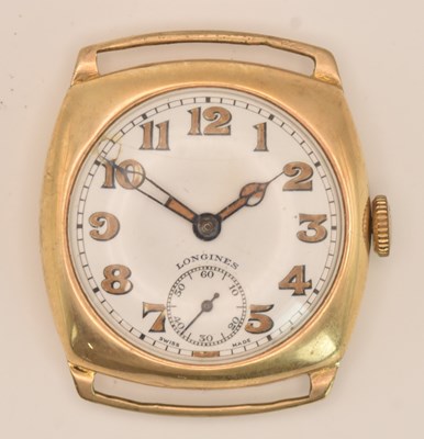 Lot 1696 - LONGINES; a gentleman's vintage 9ct yellow...