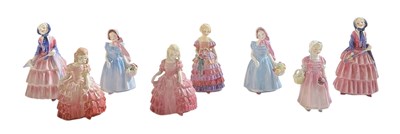 Lot 676 - ROYAL DOULTON; eight miniature early 20th...