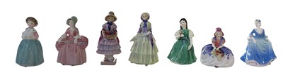 Lot 682 - ROYAL DOULTON; seven miniature porcelain...