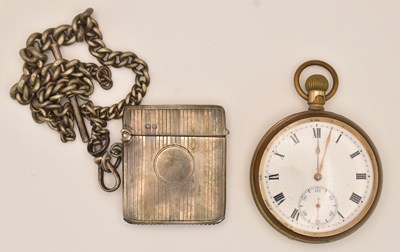 Lot 1209 - A hallmarked silver vesta case with engine...