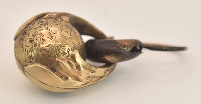 Lot 1490 - A singular yellow metal earring, length approx...