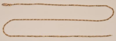 Lot 1439 - A 9ct rose gold oval link necklace with...