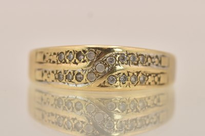 Lot 1393 - A 9ct yellow gold tiny diamond set cluster...