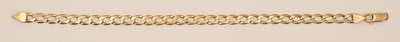 Lot 1522 - A 9ct yellow gold flat link bracelet with...