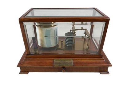 Lot 23 - An early 19th century barograph in oak case...