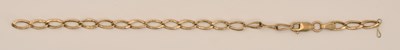 Lot 1531 - A 9ct yellow gold bracelet with lobster claw...