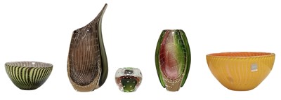 Lot 648 - ROSENTHAL; five pieces of assorted art glass...