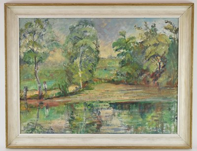 Lot 302 - RENE TEMPLE; oil on board, rural scene, a...