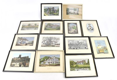 Lot 1140 - A collection of thirteen framed Macclesfield...