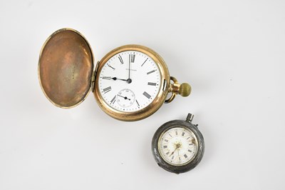 Lot 1155 - WALTHAM; a crown wind full hunter pocket watch,...