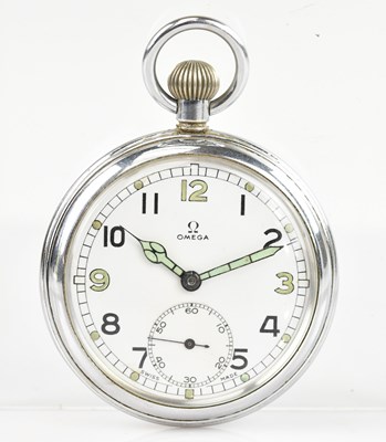 Lot 1152 - OMEGA; a military issue crown wind chrome...