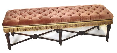 Lot 1560 - A large 19th century button upholstered footstool