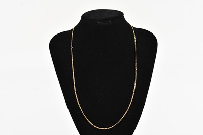 Lot 406 - A 9ct yellow gold fine link necklace, length...