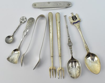 Lot 1261 - Eight items of small silver comprising a...