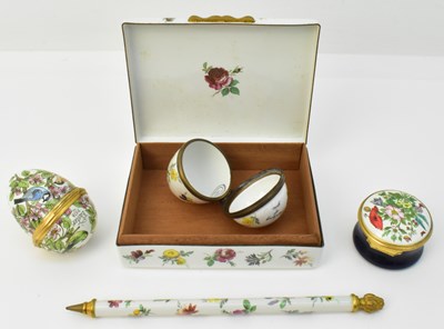 Lot 365 - BILSTON & BATTERSEA ENAMELS; five items of...