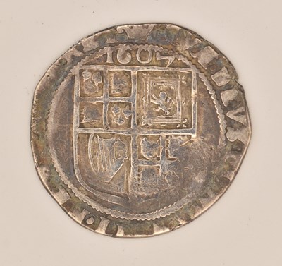 Lot 1620 - A James I (1604-1615) hammered silver sixpence,...