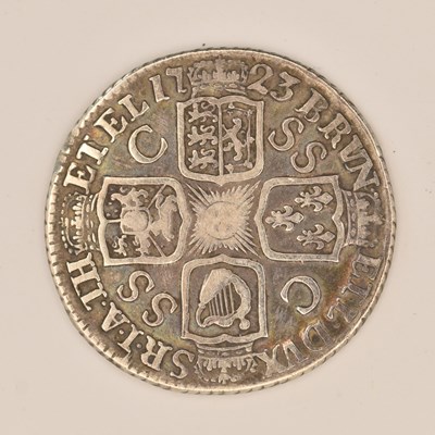 Lot 1655 - A George I 1723 milled silver shilling with...