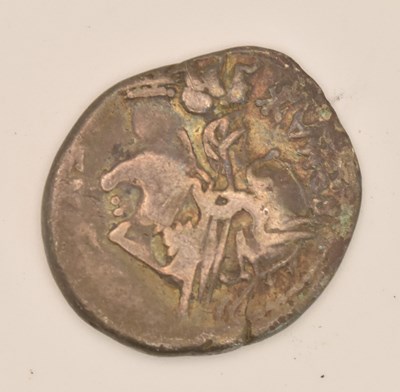 Lot 1657 - A silver Roman Republic (48 BC) denarius coin.