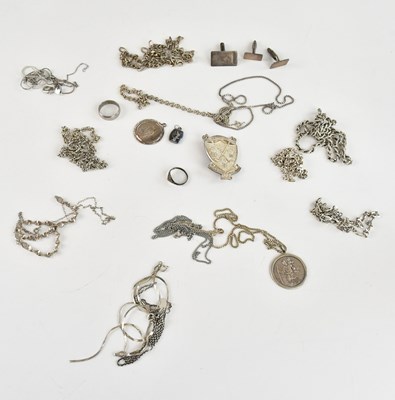 Lot 713 - A collection of hallmarked silver and white...