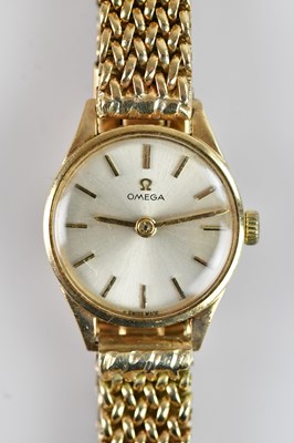 Lot 1029 - OMEGA; a lady's 9ct gold cased wristwatch, the...