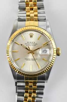Lot 1112 - ROLEX; a gentleman's Oyster Perpetual Datejust...