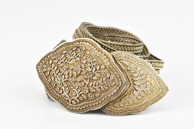 Lot 80 - A sterling silver belt and buckle, length...