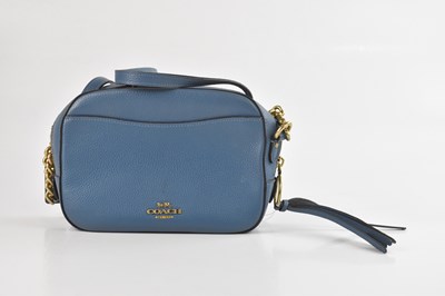 Lot 1417 - COACH; a lake blue polished pebbled leather...