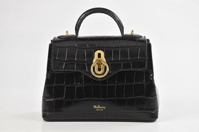 Lot 1403 - MULBERRY; a black crocodile embossed leather...