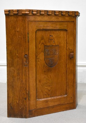 Lot 31 - CATMAN; a Yorkshire oak hanging corner...