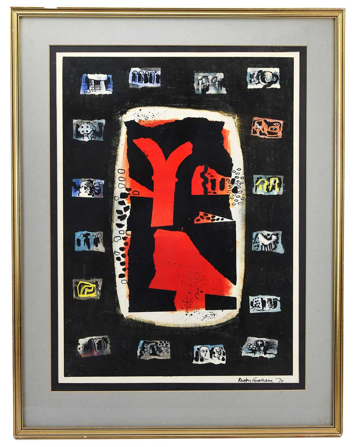 Lot 44 - RIGBY GRAHAM; gouache, abstract, various...