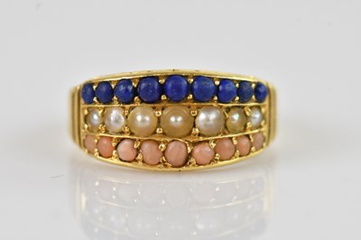 Lot 540 - A Victorian 18ct yellow gold seed pearl, coral...