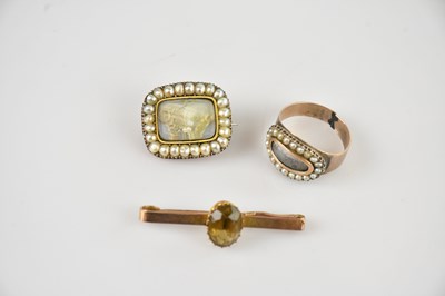 Lot 184 - An early 19th century yellow metal seed pearl...
