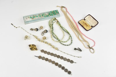 Lot 743 - An Edwardian 9ct gold seed pearl and pink...
